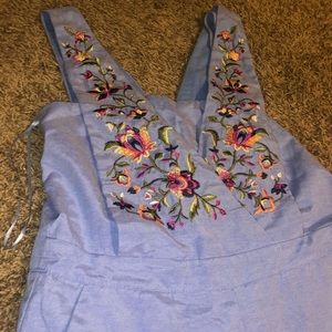NWOT Floral Blue Romper